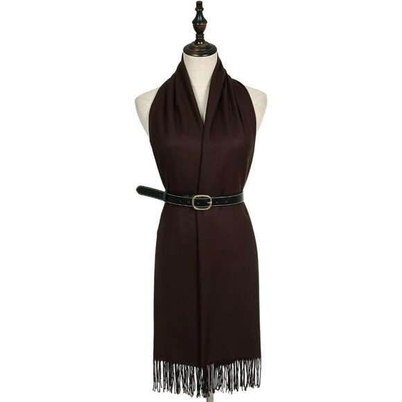 ⚡Women Caramel Pashmina Shawls Evening Dress Bridesmaid Winter Warm Long Scarf - Picture 2 of 7